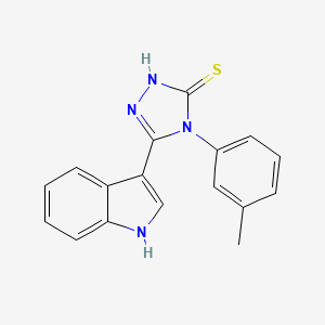 molecular formula C17H14N4S B2566482 5-(1H-吲哚-3-基)-4-(3-甲基苯基)-4H-1,2,4-三唑-3-硫醇 CAS No. 438030-31-0