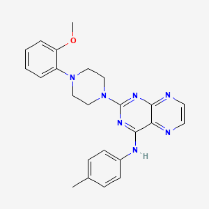 molecular formula C24H25N7O B2566483 2-[4-(2-甲氧基苯基)哌嗪-1-基]-N-(4-甲基苯基)蝶啶-4-胺 CAS No. 941881-84-1