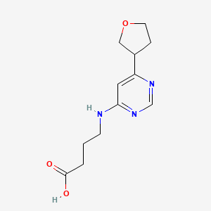 molecular formula C12H17N3O3 B2566484 4-{[6-(Oxolan-3-yl)pyrimidin-4-yl]amino}butanoic acid CAS No. 2098062-09-8