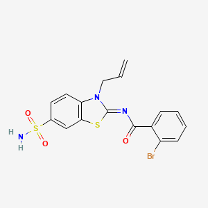 molecular formula C17H14BrN3O3S2 B2566494 (Z)-N-(3-allyl-6-sulfamoylbenzo[d]thiazol-2(3H)-ylidene)-2-bromobenzamide CAS No. 865175-94-6