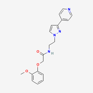 molecular formula C19H20N4O3 B2566496 2-(2-methoxyphenoxy)-N-(2-(3-(pyridin-4-yl)-1H-pyrazol-1-yl)ethyl)acetamide CAS No. 1448059-41-3