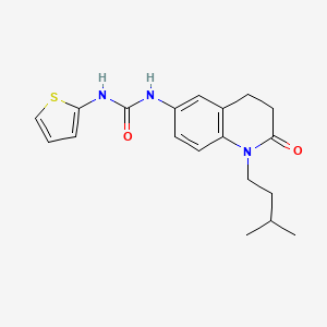 molecular formula C19H23N3O2S B2566498 1-(1-Isopentyl-2-oxo-1,2,3,4-tetrahydroquinolin-6-yl)-3-(thiophen-2-yl)urea CAS No. 1171925-70-4