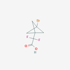 molecular formula C7H7BrF2O2 B2566501 2-(3-溴-1-双环[1.1.1]戊基)-2,2-二氟乙酸 CAS No. 2408958-11-0