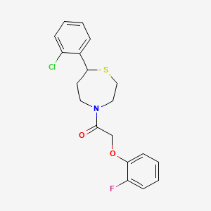 molecular formula C19H19ClFNO2S B2566510 1-(7-(2-Chlorophenyl)-1,4-thiazepan-4-yl)-2-(2-fluorophenoxy)ethanone CAS No. 1797637-95-6