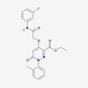 Ethyl 4-(2-((3-fluorophenyl)amino)-2-oxoethoxy)-6-oxo-1-(o-tolyl)-1,6-dihydropyridazine-3-carboxylate