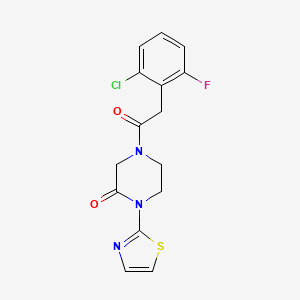 4-(2-(2-Chloro-6-fluorophenyl)acetyl)-1-(thiazol-2-yl)piperazin-2-one