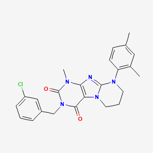 3-(3-chlorobenzyl)-9-(2,4-dimethylphenyl)-1-methyl-6,7,8,9-tetrahydropyrimido[2,1-f]purine-2,4(1H,3H)-dione