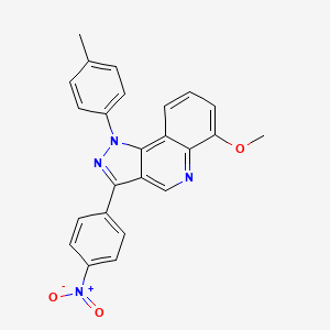 molecular formula C24H18N4O3 B2566518 6-methoxy-1-(4-methylphenyl)-3-(4-nitrophenyl)-1H-pyrazolo[4,3-c]quinoline CAS No. 901265-62-1