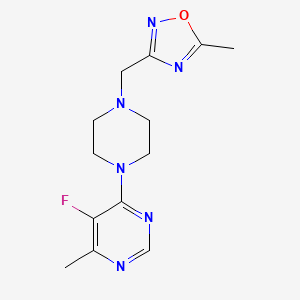 molecular formula C13H17FN6O B2566521 3-[[4-(5-Fluoro-6-methylpyrimidin-4-yl)piperazin-1-yl]methyl]-5-methyl-1,2,4-oxadiazole CAS No. 2380167-64-4