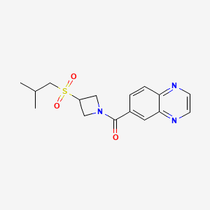 molecular formula C16H19N3O3S B2566522 (3-(Isobutylsulfonyl)azetidin-1-yl)(quinoxalin-6-yl)methanone CAS No. 1797086-85-1