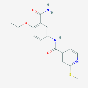 molecular formula C17H19N3O3S B2566523 N-(3-Carbamoyl-4-propan-2-yloxyphenyl)-2-methylsulfanylpyridine-4-carboxamide CAS No. 1935791-32-4