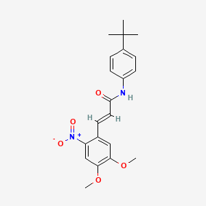 molecular formula C21H24N2O5 B2566528 N-(4-(tert-Butyl)phenyl)-3-(4,5-dimethoxy-2-nitrophenyl)acrylamide CAS No. 307952-84-7