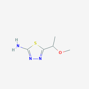 molecular formula C5H9N3OS B2566543 5-(1-メトキシエチル)-1,3,4-チアジアゾール-2-アミン CAS No. 79885-43-1