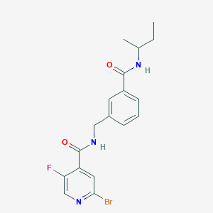 molecular formula C18H19BrFN3O2 B2566546 2-bromo-N-({3-[(butan-2-yl)carbamoyl]phenyl}methyl)-5-fluoropyridine-4-carboxamide CAS No. 1797857-05-6
