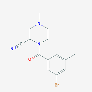 molecular formula C14H16BrN3O B2566549 1-(3-Bromo-5-methylbenzoyl)-4-methylpiperazine-2-carbonitrile CAS No. 1788684-81-0