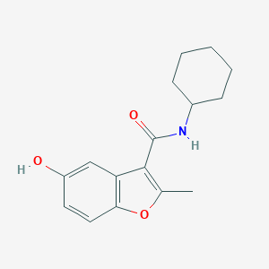 molecular formula C16H19NO3 B256655 N-cyclohexyl-5-hydroxy-2-methyl-1-benzofuran-3-carboxamide 