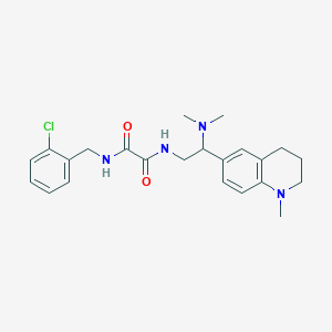 molecular formula C23H29ClN4O2 B2566560 N1-(2-chlorobenzyl)-N2-(2-(dimethylamino)-2-(1-methyl-1,2,3,4-tetrahydroquinolin-6-yl)ethyl)oxalamide CAS No. 922064-61-7