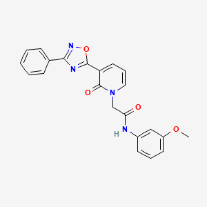 molecular formula C22H18N4O4 B2566563 N-(3-methoxyphenyl)-2-[2-oxo-3-(3-phenyl-1,2,4-oxadiazol-5-yl)pyridin-1(2H)-yl]acetamide CAS No. 1105249-58-8