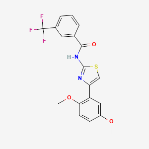 molecular formula C19H15F3N2O3S B2566564 N-[4-(2,5-dimethoxyphenyl)-1,3-thiazol-2-yl]-3-(trifluoromethyl)benzamide CAS No. 681232-01-9