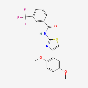 molecular formula C19H15F3N2O3S B2566564 N-[4-(2,5-二甲氧基苯基)-1,3-噻唑-2-基]-3-(三氟甲基)苯甲酰胺 CAS No. 681232-01-9