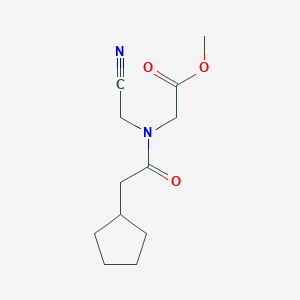 molecular formula C12H18N2O3 B2566567 Methyl 2-[cyanomethyl-(2-cyclopentylacetyl)amino]acetate CAS No. 1385355-25-8