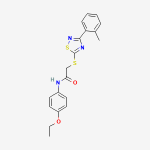 molecular formula C19H19N3O2S2 B2566573 N-(4-ethoxyphenyl)-2-((3-(o-tolyl)-1,2,4-thiadiazol-5-yl)thio)acetamide CAS No. 864918-64-9