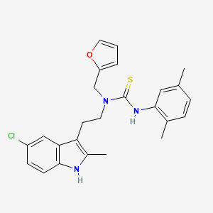 molecular formula C25H26ClN3OS B2566574 1-(2-(5-chloro-2-methyl-1H-indol-3-yl)ethyl)-3-(2,5-dimethylphenyl)-1-(furan-2-ylmethyl)thiourea CAS No. 851971-21-6