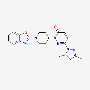 molecular formula C21H22N6O2 B2566576 2-[1-(1,3-Benzoxazol-2-yl)piperidin-4-yl]-6-(3,5-dimethylpyrazol-1-yl)pyridazin-3-one CAS No. 2380010-14-8