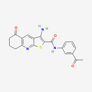 molecular formula C20H17N3O3S B2566577 N-(3-acetylphenyl)-3-amino-5-oxo-5,6,7,8-tetrahydrothieno[2,3-b]quinoline-2-carboxamide CAS No. 442557-67-7