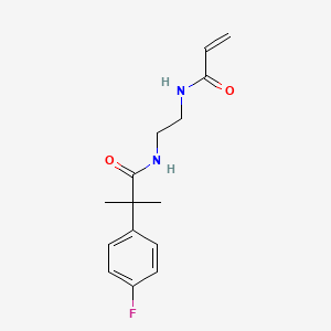 molecular formula C15H19FN2O2 B2566582 N-{2-[2-(4-fluorophenyl)-2-methylpropanamido]ethyl}prop-2-enamide CAS No. 1355741-20-6