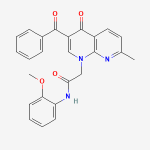 molecular formula C25H21N3O4 B2566591 2-(3-苯甲酰基-7-甲基-4-氧代-1,8-萘啶-1(4H)-基)-N-(2-甲氧基苯基)乙酰胺 CAS No. 894903-70-9
