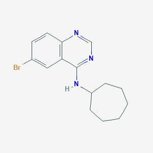 molecular formula C15H18BrN3 B256660 N-(6-bromo-4-quinazolinyl)-N-cycloheptylamine 
