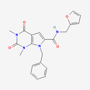 molecular formula C21H20N4O4 B2566607 7-苄基-N-(呋喃-2-基甲基)-1,3-二甲基-2,4-二氧代-2,3,4,7-四氢-1H-吡咯并[2,3-d]嘧啶-6-甲酰胺 CAS No. 1021258-80-9