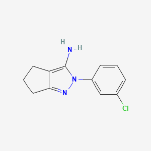 molecular formula C12H12ClN3 B2566610 2-(3-Chlorophenyl)-2H,4H,5H,6H-cyclopenta[C]pyrazol-3-amine CAS No. 1513091-25-2