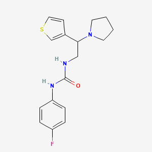 molecular formula C17H20FN3OS B2566611 1-(4-Fluorophenyl)-3-(2-(pyrrolidin-1-yl)-2-(thiophen-3-yl)ethyl)urea CAS No. 1105238-13-8