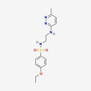 molecular formula C15H20N4O3S B2566613 4-乙氧基-N-(2-((6-甲基吡啶嗪-3-基)氨基)乙基)苯磺酰胺 CAS No. 1170443-98-7