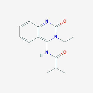 molecular formula C14H17N3O2 B2566615 N-[3-ethyl-2-oxo-2,3-dihydro-4(1H)-quinazolinyliden]-2-methylpropanamide CAS No. 478033-08-8