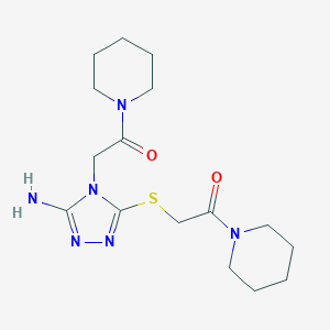 molecular formula C16H26N6O2S B256662 2-[3-Amino-5-(2-oxo-2-piperidin-1-ylethyl)sulfanyl-1,2,4-triazol-4-yl]-1-piperidin-1-ylethanone 