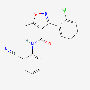 3-(2-chlorophenyl)-N-(2-cyanophenyl)-5-methyl-1,2-oxazole-4-carboxamide