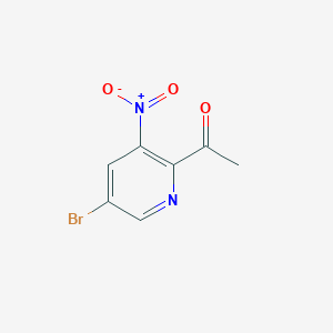molecular formula C7H5BrN2O3 B2566638 1-(5-溴-3-硝基吡啶-2-基)乙酮 CAS No. 1363382-81-3