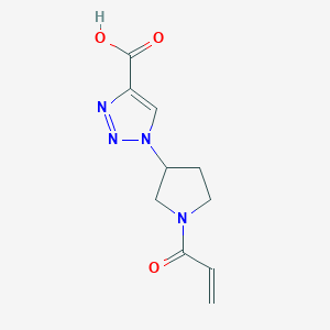 molecular formula C10H12N4O3 B2566640 1-(1-Prop-2-enoylpyrrolidin-3-yl)triazole-4-carboxylic acid CAS No. 2249247-21-8