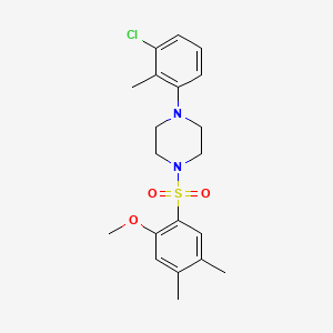 molecular formula C20H25ClN2O3S B2566641 1-(3-Chloro-2-methylphenyl)-4-(2-methoxy-4,5-dimethylbenzenesulfonyl)piperazine CAS No. 1808608-26-5