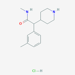 molecular formula C15H23ClN2O B2566643 N-甲基-2-(3-甲基苯基)-2-哌啶-4-基乙酰胺;盐酸盐 CAS No. 2445793-80-4