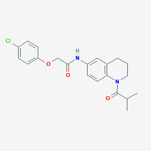 molecular formula C21H23ClN2O3 B2566645 2-(4-氯苯氧基)-N-(1-异丁酰-1,2,3,4-四氢喹啉-6-基)乙酰胺 CAS No. 1005292-70-5
