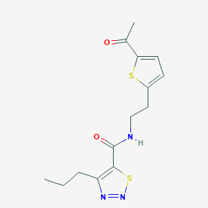 molecular formula C14H17N3O2S2 B2566647 N-(2-(5-acetylthiophen-2-yl)ethyl)-4-propyl-1,2,3-thiadiazole-5-carboxamide CAS No. 2034493-00-8