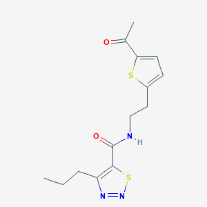 molecular formula C14H17N3O2S2 B2566647 N-(2-(5-acétylthiophène-2-yl)éthyl)-4-propyl-1,2,3-thiadiazole-5-carboxamide CAS No. 2034493-00-8