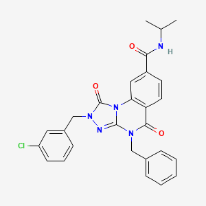 molecular formula C27H24ClN5O3 B2566648 4-苄基-2-(3-氯苄基)-N-异丙基-1,5-二氧代-1,2,4,5-四氢-[1,2,4]三唑并[4,3-a]喹啉-8-甲酰胺 CAS No. 1243037-22-0