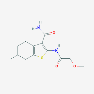 molecular formula C13H18N2O3S B256665 2-[(Methoxyacetyl)amino]-6-methyl-4,5,6,7-tetrahydro-1-benzothiophene-3-carboxamide 