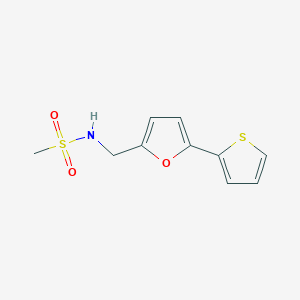 molecular formula C10H11NO3S2 B2566658 N-((5-(thiophen-2-yl)furan-2-yl)methyl)methanesulfonamide CAS No. 2034271-37-7