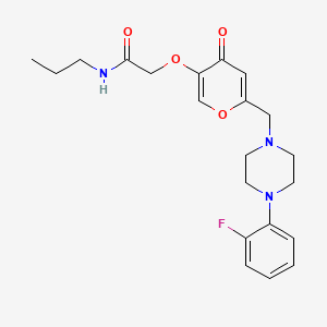 molecular formula C21H26FN3O4 B2566661 2-[6-[[4-(2-fluorophenyl)piperazin-1-yl]methyl]-4-oxopyran-3-yl]oxy-N-propylacetamide CAS No. 898420-30-9